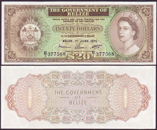 1975 Belize $20 (Unc)